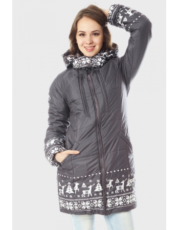Зимняя слингокуртка Ingrid 3в1, олени графит