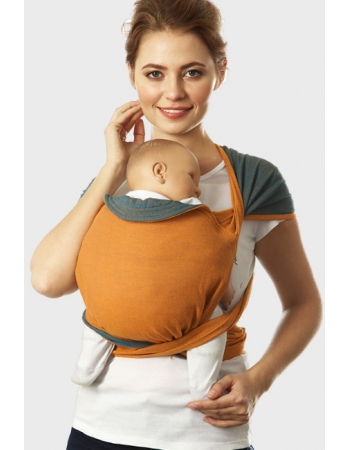 Май-слинг Mums Era "Casual", деним/оранжевый