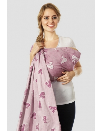 Слинг с кольцами Mums Era "Птички", цикламен