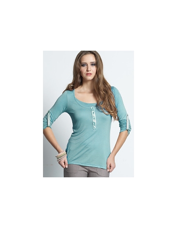 Топ для кормления Mothers en Vogue "Roll-Up Sleeve", нежно-бирюзовый