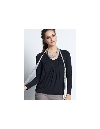 Топ для кормления Mothers en Vogue "Slouchy Pleated LS", цвет черный