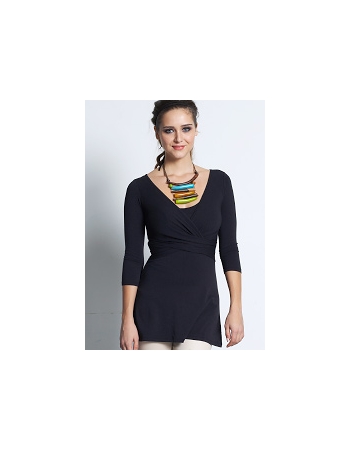 Топ для кормления Mothers en Vogue "Wrap Top", рукав 3/4, цвет черный