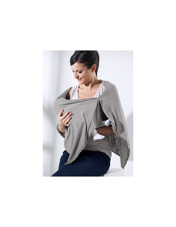 Пончо для кормления Mothers en Vogue из бамбука, светло-серый