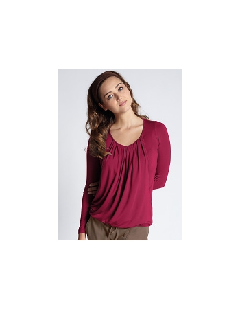 Топ для кормления Mothers en Vogue "Slouchy Pleated LS", цвет вишневый