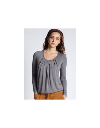 Топ для кормления Mothers en Vogue "Slouchy Pleated LS", цвет оливково-серый