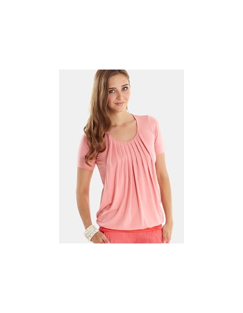 Топ для кормления Mothers en Vogue "Slouchy Pleated" короткий рукав, цвет розовый