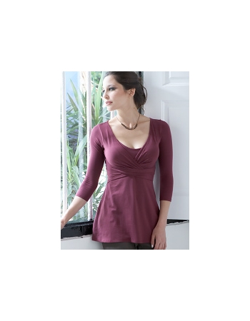 Топ для кормления Mothers en Vogue "Wrap Top", рукав 3/4, цвет винный