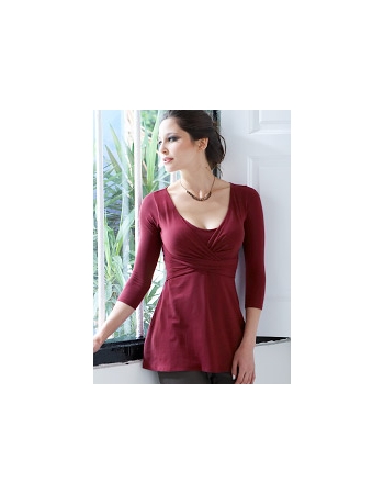 Топ для кормления Mothers en Vogue "Wrap Top", рукав 3/4, цвет "кларет"