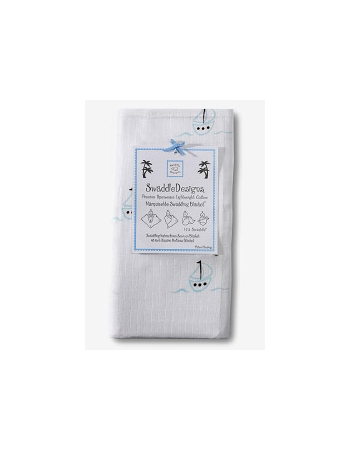 Пеленка детская тонкая SwaddleDesigns Маркизет Blue Sail Boats