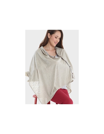 Пончо для кормления Mothers en Vogue из льна, Luxe Linen, светлый хаки