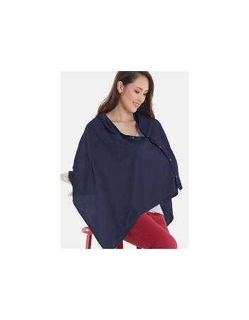 Пончо для кормления Mothers en Vogue из льна, Luxe Linen, синий