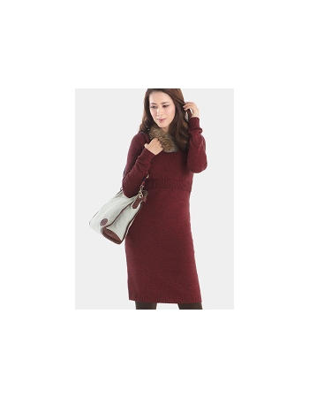 Платье для кормящих Mothers en Vogue Marled, бордо (Maroon-Black)