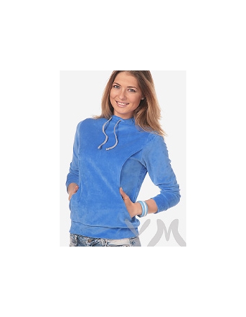 Толстовка YammyMammy (ями мамми) велюровая, цвет "голубой"