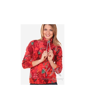 Толстовка YammyMammy (yummy mammy) флисовая, цвет "красный/оранжевый/узоры"