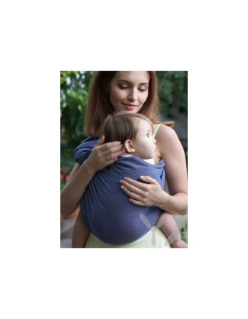 Слинг с кольцами YammyMammy (ямимами), цвет "синий/коричневый"