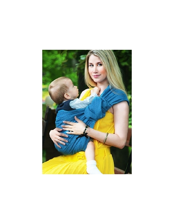 Слинг с кольцами YammyMammy (ямми мамми), цвет "васильковый/серый"