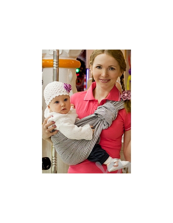 Слинг с кольцами YammyMammy (ямимами), цвет "бело-черная полоска"