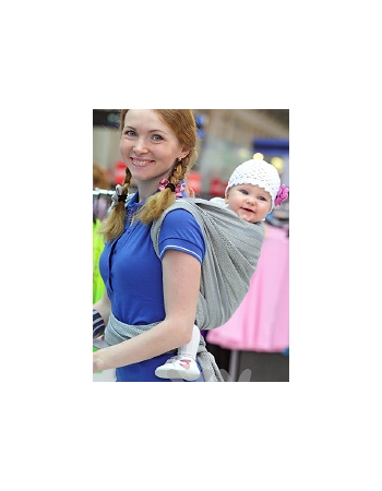 Слинг-шарф YammyMammy (y@mmymammy) тканый, цвет "серый/белый"