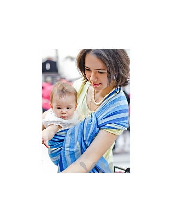 Слинг с кольцами YammyMammy (y@mmymammy), цвет "синий/голубой/желтый"