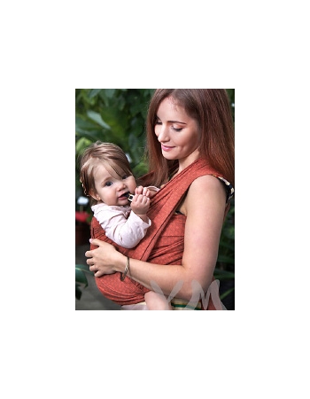 Слинг-шарф YammyMammy (ями мамми) тканый, цвет "оранжевый/коричневый"