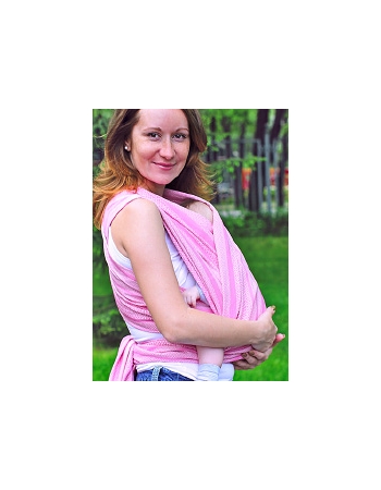 Слинг-шарф YammyMammy (yummy mummy) тканый, цвет "розовый/белый"