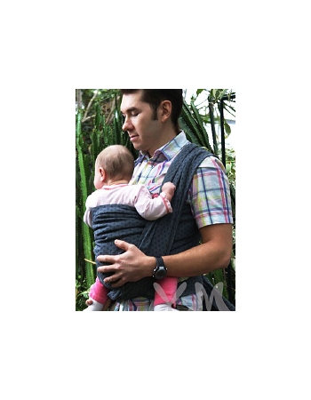 Слинг-шарф YammyMammy (ями мами) тканый, цвет "графит/серый"