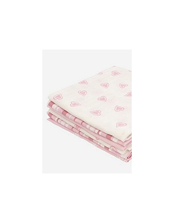 Комплект муслиновых пеленок для новорожденных Jollein, Hearts pink