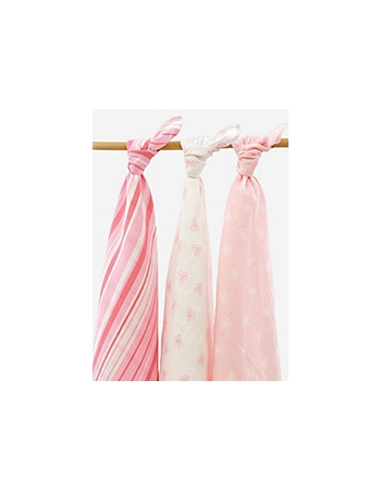 Комплект муслиновых пеленок для новорожденных Jollein, Hearts pink