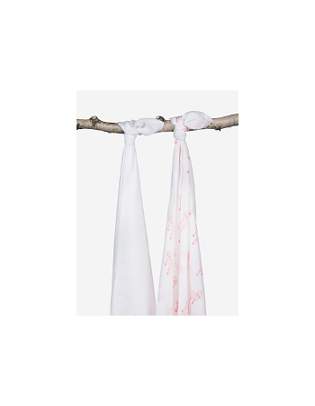 Комплект бамбуковых пеленок для новорожденных 2 шт. Jollein, Balloons pink