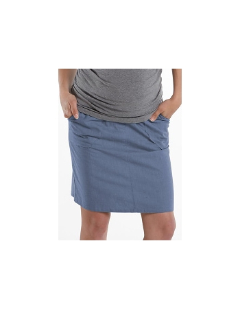 Юбка для беременных и родивших Mothers en Vogue Linen Utility, голубой (Dutch Blue)