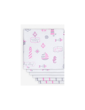 Комплект муслиновых пеленок для новорожденных Jollein, Girls at sea (Девочки на море)