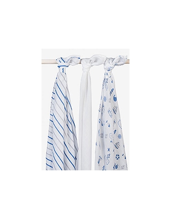 Комплект муслиновых пеленок для новорожденных Jollein, Boys at sea (Мальчики на море)