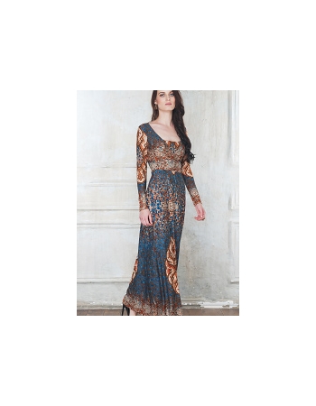 Платье для кормящих и беременных Diva Nursingwear Alba Maxi дл.рукав, принт India