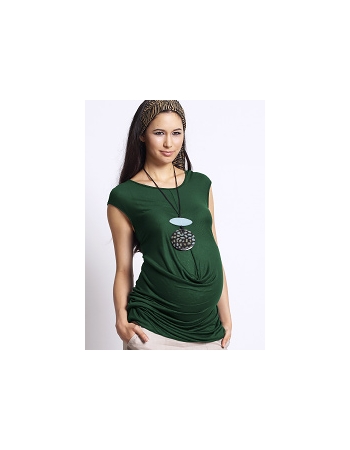 Туника для беременных Mothers en Vogue "Front Drop Formation", цвет зеленый
