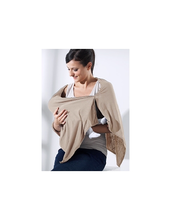 Пончо для кормления Mothers en Vogue из бамбука, цвет экрю