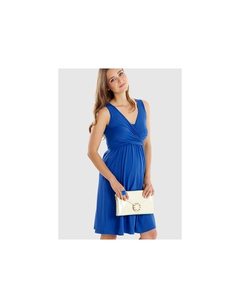 Платье для кормящих и беременных "Wrap Dress" без рукава, Cobalt