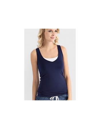 Майка «МВ03» тёмно-синяя для кормящих