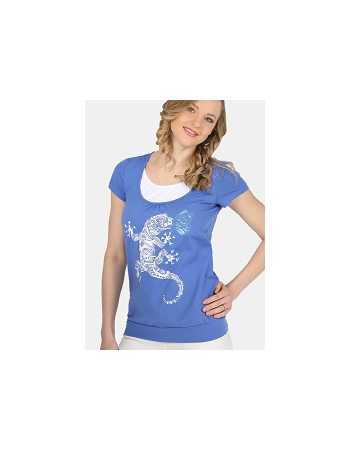 Футболка "Агна" синяя для беременных и кормящи