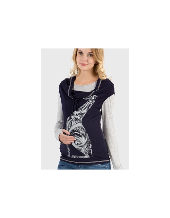 Туника-двойка "Модная мама" т.синий для беременных и кормящих