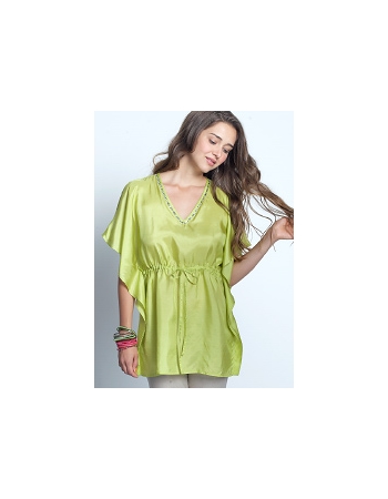 Топ для кормления Mothers en Vogue "Luxe Silk Kaftan", зеленый