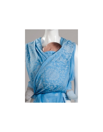 Слинг-шарф Diva Milano cо льном и шелком, Barocco Lions Cielo