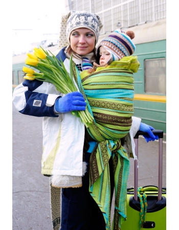 Слинг-шарф Ellevill Zara Tricolor Green со льном