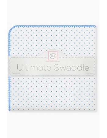 Фланелевая пеленка для новорожденного SwaddleDesigns Bt. Blue Polka Dot