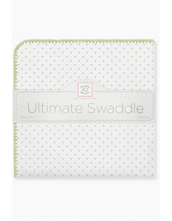 Фланелевая пеленка для новорожденного SwaddleDesigns Kiwi Polka Dot