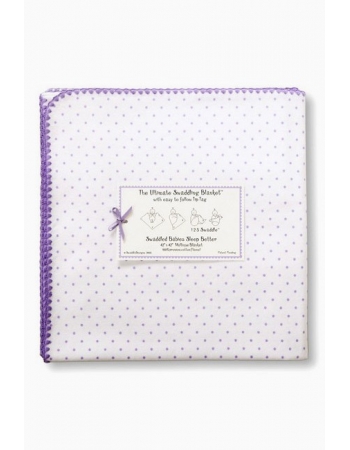 Фланелевая пеленка для новорожденного SwaddleDesignsLavender Polka D