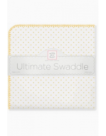 Фланелевая пеленка для новорожденного SwaddleDesigns Yellow Dot