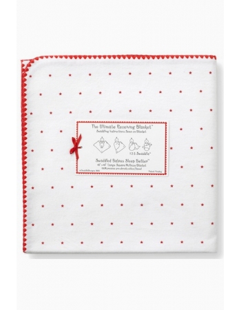 Фланелевая пеленка для новорожденного SwaddleDesigns Red Lt. Stars