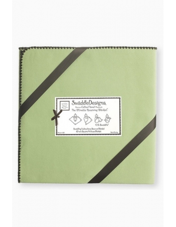 Фланелевая пеленка для новорожденного SwaddleDesigns Lime w/BR Trim