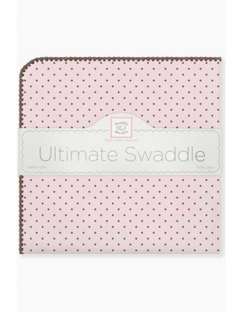Фланелевая пеленка для новорожденного SwaddleDesigns Pink w/BR Dot