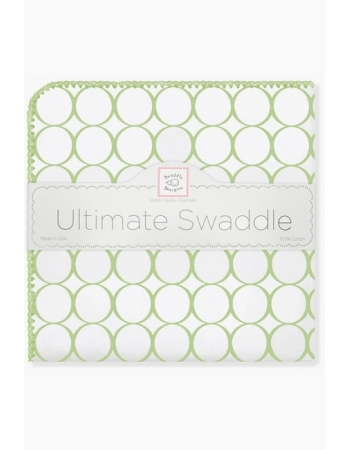 Фланелевая пеленка для новорожденного SwaddleDesigns Kiwi Mod on White